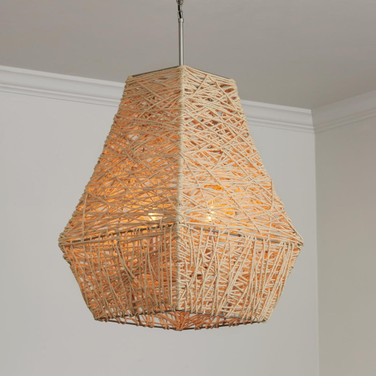 Capital Lighting 335241NY Finley 4 Light Pendant Natural Jute and Grey
