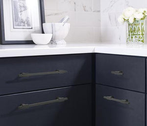 Amerock Cabinet Pull Matte Black/Matte Black 7-9/16 inch (192 mm) Center to Center Urbanite 1 Pack Drawer Pull Drawer Handle Cabinet Hardware
