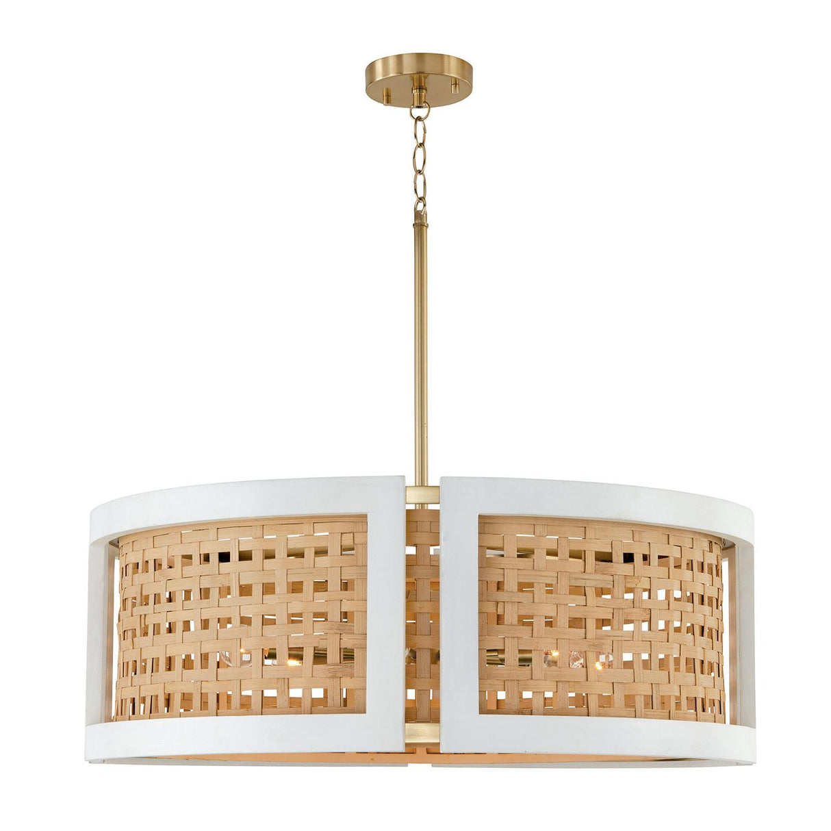 Capital Lighting 444361WM Lola 6 Light Chandelier Flat White and Matte Brass