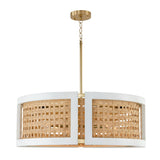 Capital Lighting 444361WM Lola 6 Light Chandelier Flat White and Matte Brass