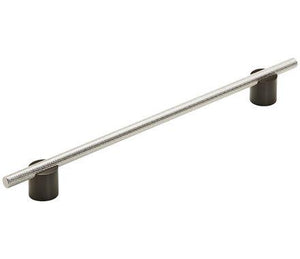 Amerock Cabinet Pull Matte Black/Polished Nickel 10-1/16 inch (256 mm) Center to Center Transcendent 1 Pack Drawer Pull Drawer Handle Cabinet Hardware