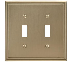 Amerock Wall Plate Golden Champagne 2 Toggle Switch Plate Cover Mulholland 1 Pack Light Switch Cover