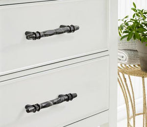 Amerock BP36649MBKBBR Carrione Cabinet Pull, 5-1/16 in (128 mm) Center-to-Center, Marble Black/Black Bronze