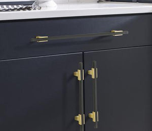 Amerock Cabinet Pull Brushed Gold/Matte Black 5-1/16 inch (128 mm) Center to Center Urbanite 1 Pack Drawer Pull Drawer Handle Cabinet Hardware