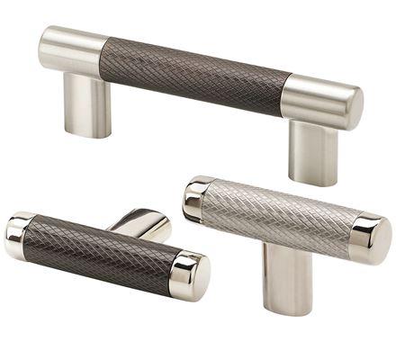 Amerock Cabinet Pull Polished Nickel/Gunmetal 6-5/16 inch (160 mm) Center to Center Esquire 1 Pack Drawer Pull Drawer Handle Cabinet Hardware