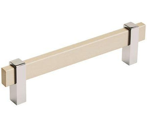 Amerock Cabinet Pull Silver Champagne/Polished Chrome 5-1/16 inch (128 mm) Center to Center Mulino 1 Pack Drawer Pull Drawer Handle Cabinet Hardware