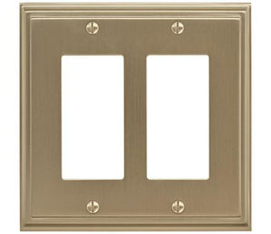 Amerock Wall Plate Golden Champagne 2 Rocker Switch Plate Cover Mulholland 1 Pack Decora Wall Plate Light Switch Cover