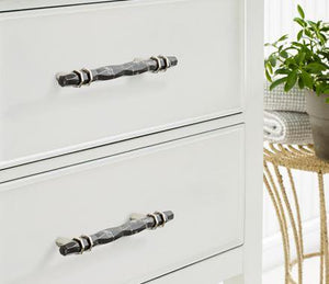 Amerock BP36649MBKPN Carrione Cabinet Pull, 5-1/16 in (128 mm) Center-to-Center, Marble Black/Polished Nickel