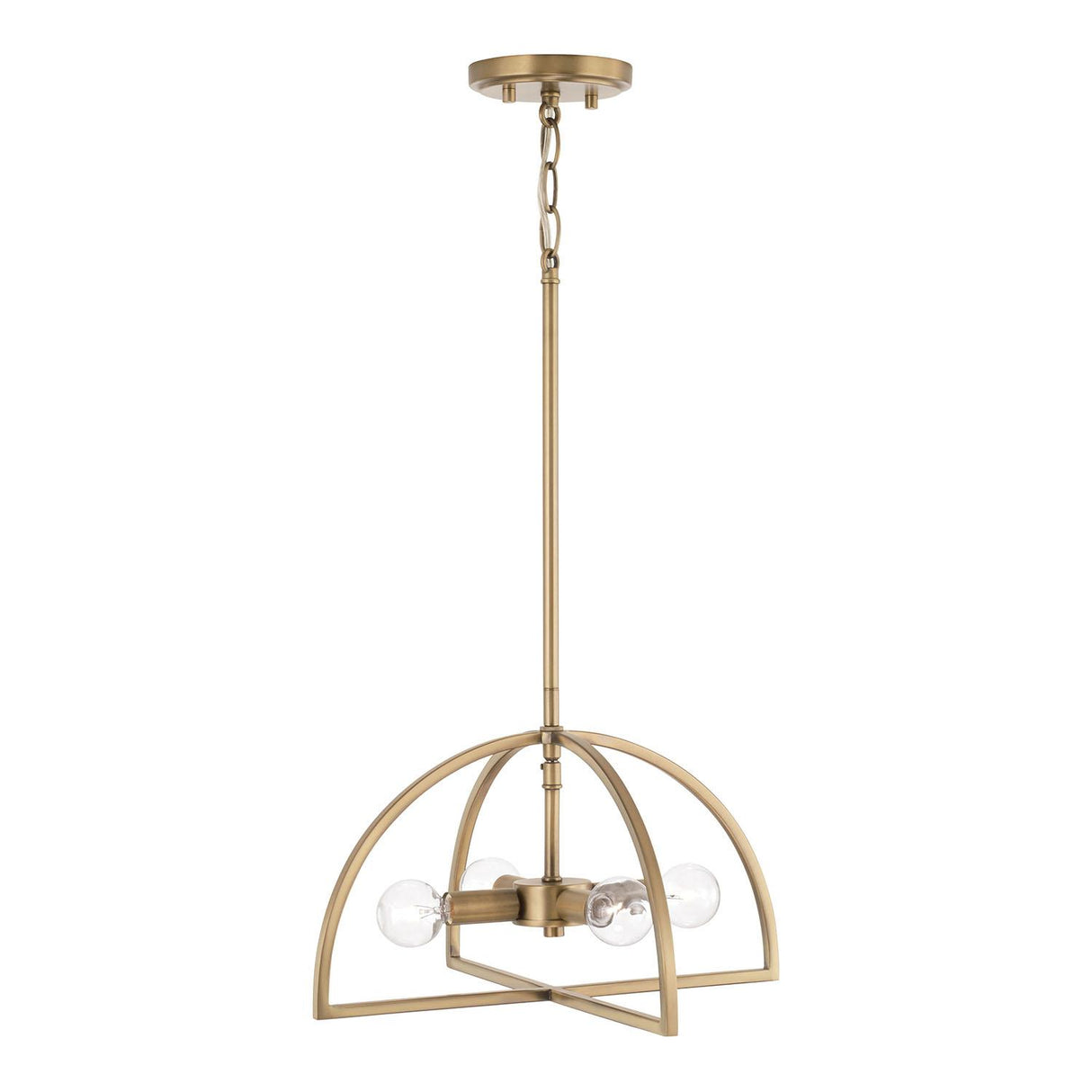 Capital Lighting 248841AD Lawson 4 Light Dual Mount Semi-Flush/Pendant Aged Brass