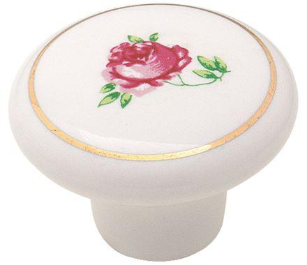Amerock Cabinet Knob White 1-1/2 inch (38 mm) Diameter Everyday Heritage 1 Pack Drawer Knob Cabinet Hardware