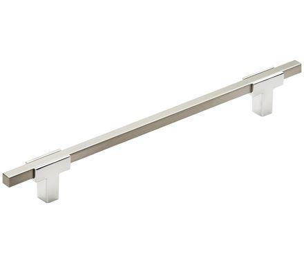 Amerock Cabinet Pull Polished Chrome/Satin Nickel 7-9/16 inch (192 mm) Center to Center Urbanite 1 Pack Drawer Pull Drawer Handle Cabinet Hardware