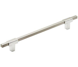 Amerock Cabinet Pull Polished Chrome/Satin Nickel 7-9/16 inch (192 mm) Center to Center Urbanite 1 Pack Drawer Pull Drawer Handle Cabinet Hardware