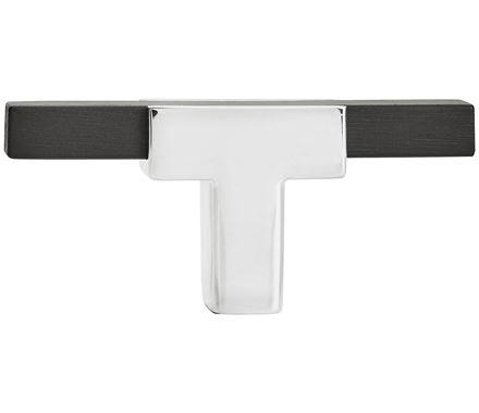 Amerock BP6726BMB Kitchen Cabinet Door or Drawer Knob Polished Chrome/Brushed Matte Black 2-3/4 inch (70 mm) Length Urbanite 1 Pack Furniture Hardware Bathroom Cabinet Hardware