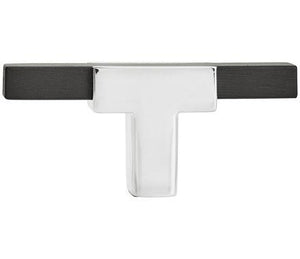 Amerock BP6726BMB Kitchen Cabinet Door or Drawer Knob Polished Chrome/Brushed Matte Black 2-3/4 inch (70 mm) Length Urbanite 1 Pack Furniture Hardware Bathroom Cabinet Hardware