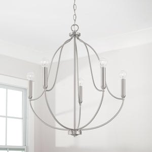 Capital Lighting 447051BN Madison 5 Light Chandelier Brushed Nickel