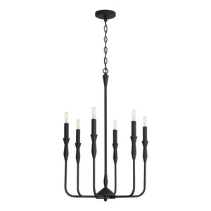 Capital Lighting 450361XK Paloma 6 Light Chandelier Textured Black