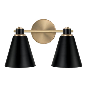 Capital Lighting 150121AB Bradley 2 Light Vanity Aged Brass and Black