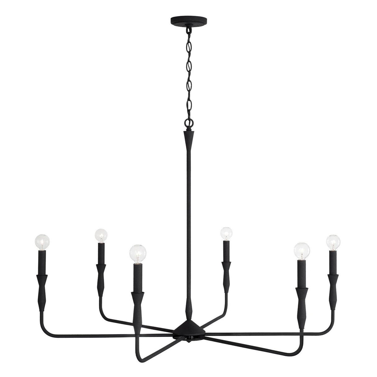 Capital Lighting 450362XK Paloma 6 Light Chandelier Textured Black