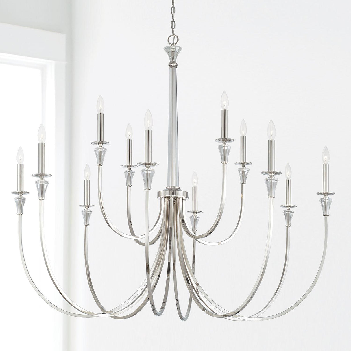 Capital Lighting 441801PN Laurent 12 Light Chandelier Polished Nickel