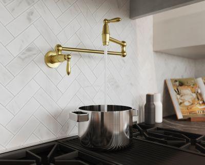 Pfister Brushed Gold 2-handle Pot Filler Faucet GT533-TDBG