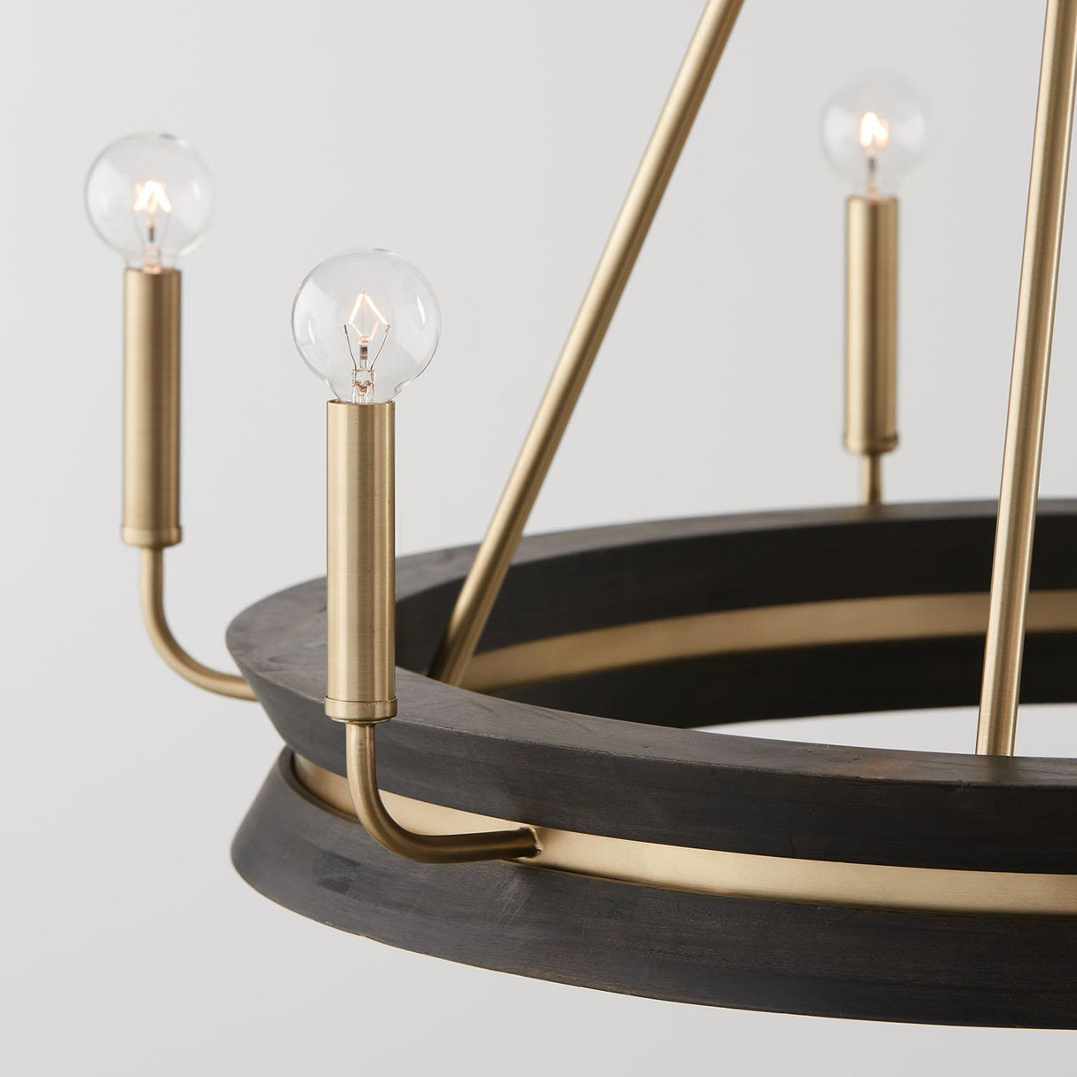 Capital Lighting 447361KR Finn 6 Light Chandelier Black Stain and Matte Brass