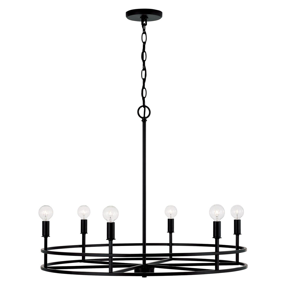 Capital Lighting 448761MB Fuller 6 Light Chandelier Matte Black