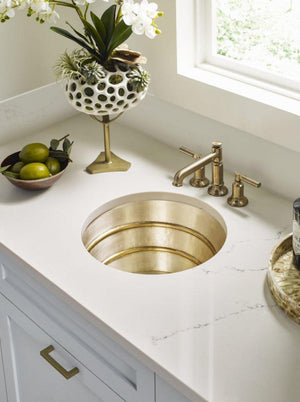 Thompson Traders Quintana Bar/prep Sink Quintana  KCBS17 Satin Brass and Burnished Nickel
(Smooth)