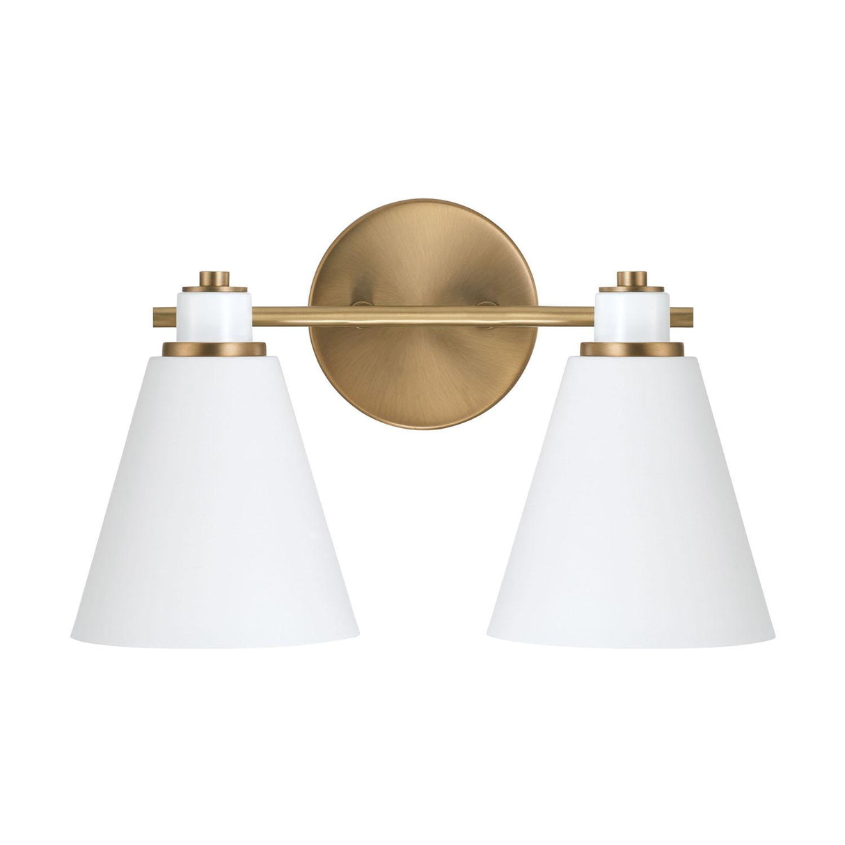 Capital Lighting 150121AW Bradley 2 Light Vanity Aged Brass and White