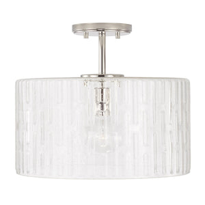 Capital Lighting 241311PN Emerson 1 Light Semi-Flush Polished Nickel