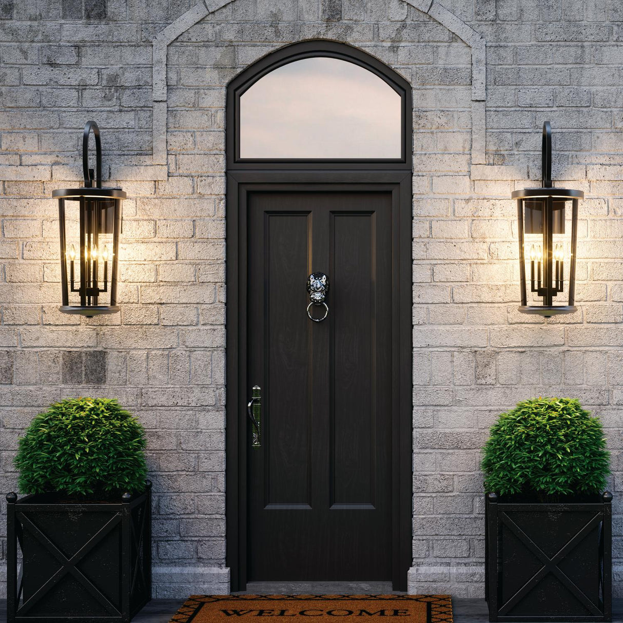 Capital Lighting 926741BK Howell 4 Light Outdoor Wall Lantern Black