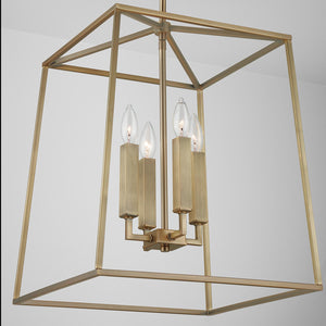 Capital Lighting 537642AD Thea 4 Light Foyer Aged Brass