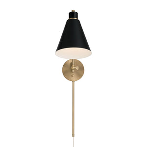 Capital Lighting 650111AB Bradley 1 Light Sconce Aged Brass and Black