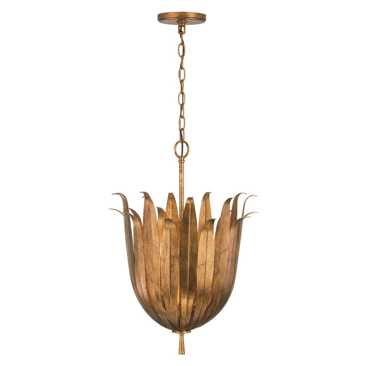 Capital Lighting 349542AG Eden 4 Light Pendant Antique Gold