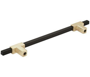 Amerock Cabinet Pull Brushed Gold/Matte Black 6-5/16 inch (160 mm) Center to Center Urbanite 1 Pack Drawer Pull Drawer Handle Cabinet Hardware