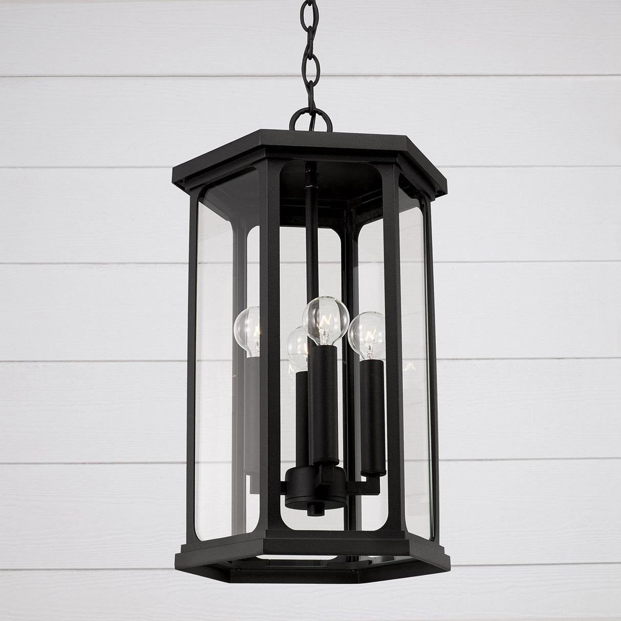 Capital Lighting 946642BK Walton 4 Light Outdoor Hanging Lantern Black