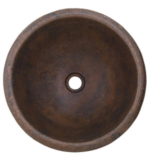 Thompson Traders Hammered Aged Copper Alder Bath Sink Tacambaro 2RP-BC