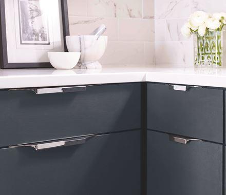 Amerock Cabinet Edge Pull Polished Chrome 8-9/16 inch (217 mm) Center to Center Extent 1 Pack Drawer Pull Drawer Handle Cabinet Hardware