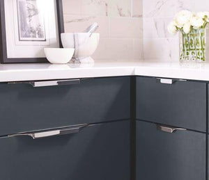 Amerock Cabinet Edge Pull Polished Chrome 8-9/16 inch (217 mm) Center to Center Extent 1 Pack Drawer Pull Drawer Handle Cabinet Hardware