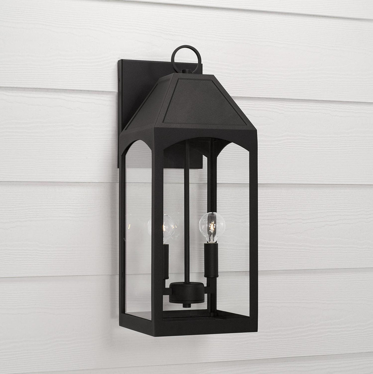 Capital Lighting 946321BK Burton 2 Light Outdoor Wall Lantern Black