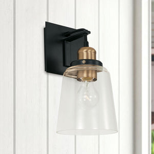 Capital Lighting 3711AB-135 Fallon 1 Light Sconce Aged Brass and Black