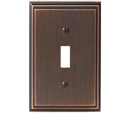 Amerock Wall Plate Oil Rubbed Bronze 1 Toggle Switch Plate Cover Mulholland 1 Pack Light Switch Cover