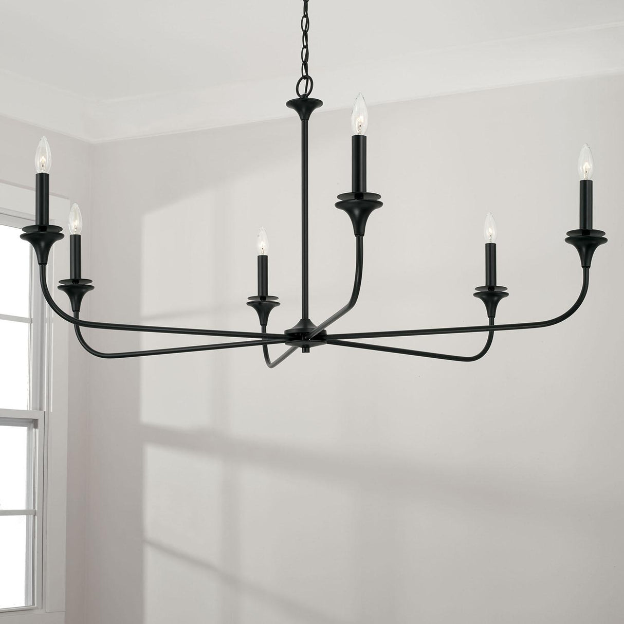 Capital Lighting 448961MB Presley 6 Light Chandelier Matte Black