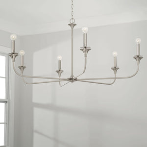 Capital Lighting 448961BN Presley 6 Light Chandelier Brushed Nickel