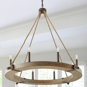 Capital Lighting 429681NG Tybee 8 Light Chandelier Nordic Grey
