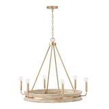 Capital Lighting 447361WS Finn 6 Light Chandelier White Wash and Matte Brass