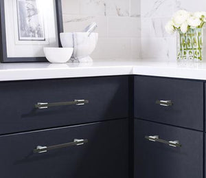 Amerock BP6726BMB Kitchen Cabinet Door or Drawer Knob Polished Chrome/Brushed Matte Black 2-3/4 inch (70 mm) Length Urbanite 1 Pack Furniture Hardware Bathroom Cabinet Hardware