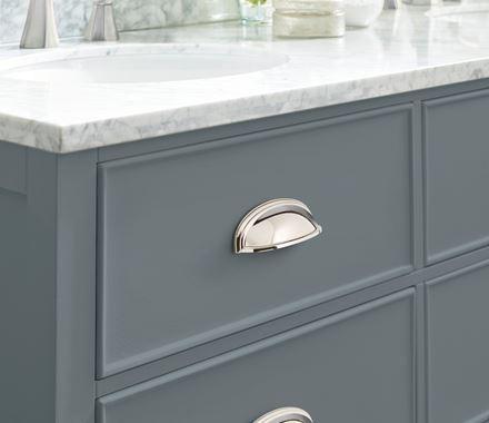 Amerock Cabinet Cup Pull Polished Nickel 3 inch. (76 mm) & 4 inch. (102 mm) Center to Center Ashby 1 Pack Drawer Pull Drawer Handle Cabinet Hardware