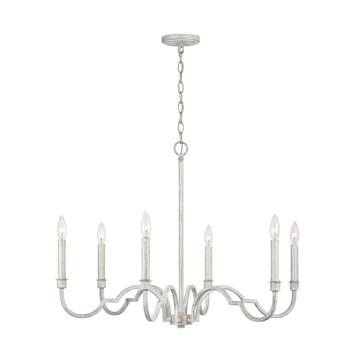 Capital Lighting 438561WW Demi 6 Light Chandelier Winter White