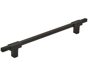 Amerock Cabinet Pull Matte Black/Matte Black 7-9/16 inch (192 mm) Center to Center Urbanite 1 Pack Drawer Pull Drawer Handle Cabinet Hardware