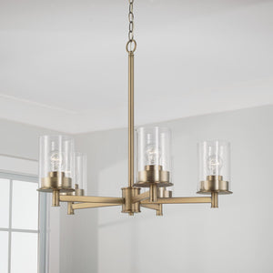 Capital Lighting 446851AD-532 Mason 5 Light Chandelier Aged Brass